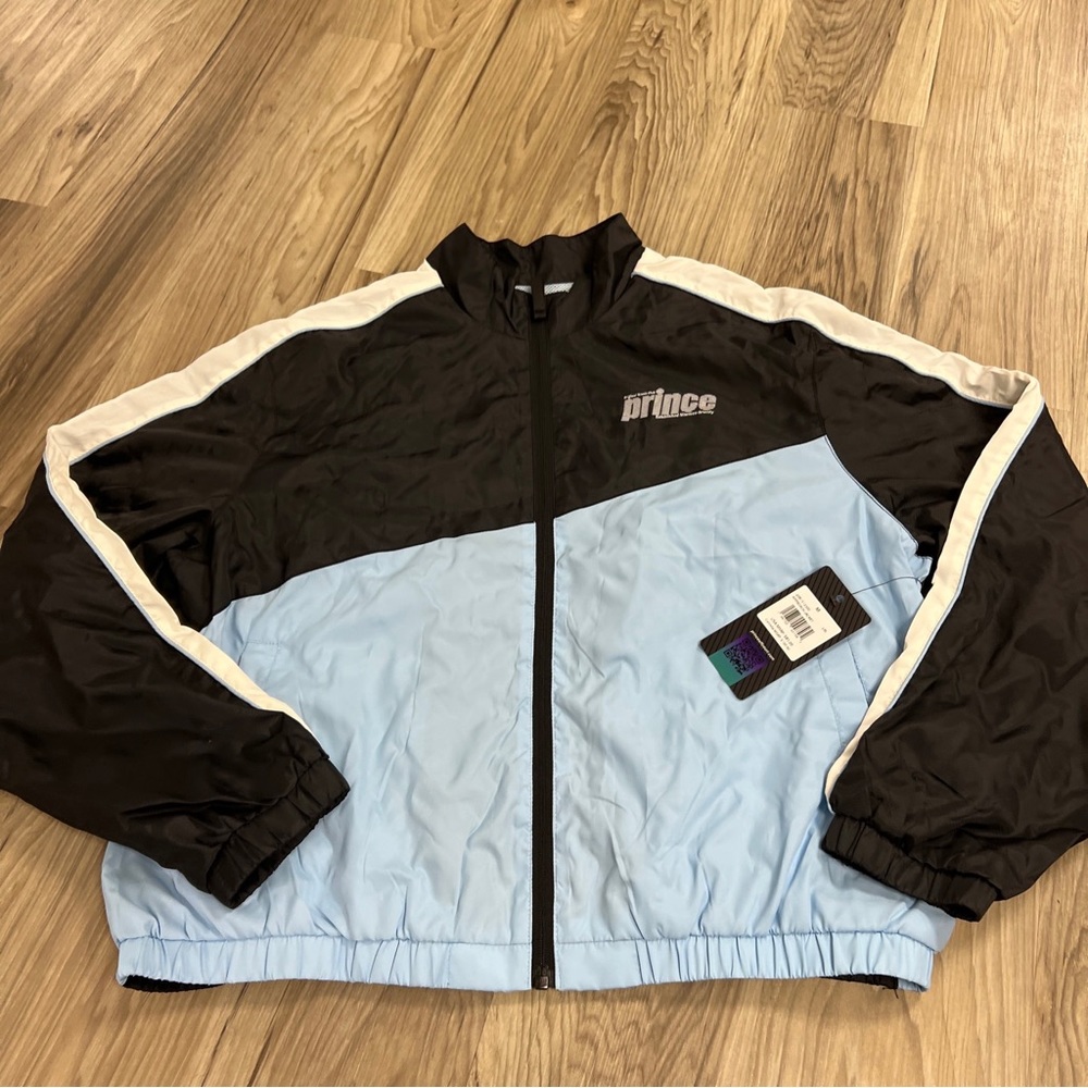 Prince Approach Jacket Black/ Baby Blue Women Size Medium $85 NWT